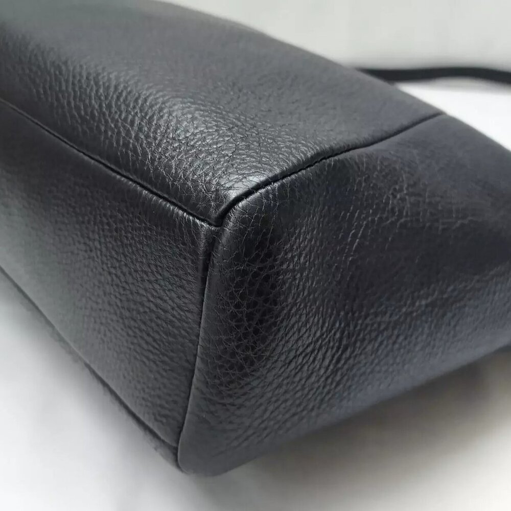 Coach Black Pebbled Leather Crossbody Tote - Picture 9 of 13